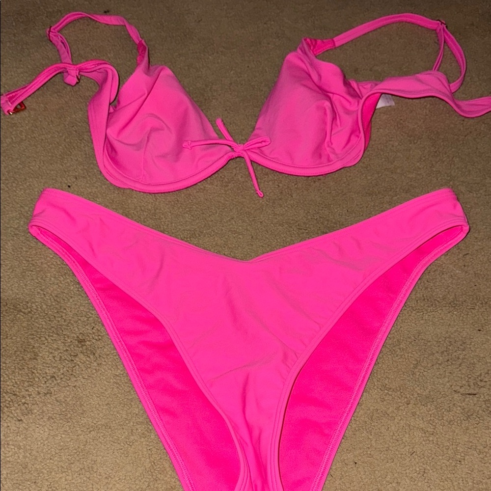 Hollister Neon Pink Bikini Set